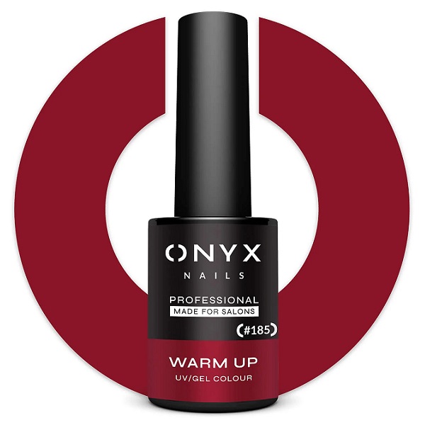 Ημιμόνιμο Βερνίκι Onyx 185 Warm Up 7ml (Θερμό κόκκινο βυσσινί)